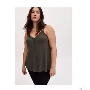 Torrid Studio Knit Button-Front Swing Cami Size 1